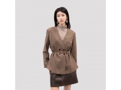 IRENENA女裝溫碧霞自創品牌雙排扣羊毛女西裝V領長袖外套